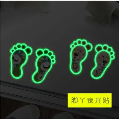 

Beautifu 20*25cm night Light Luminous sticker home decor wall kids rooms Creative removable Cute guide Footprint rescue sticker