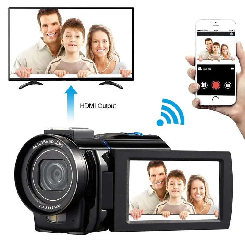 4 К Ultra HD 30 0 МП цифровая видеокамера Камера видеокамеры 3 "сенсорный экран 0.39x