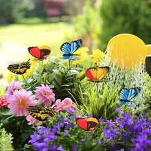 25PCS/10cm Lot Artificial Butterfly Garden Decorations Simulation Butterfly Stakes Yard Plant Lawn Decor Fake Butterfly Random 4