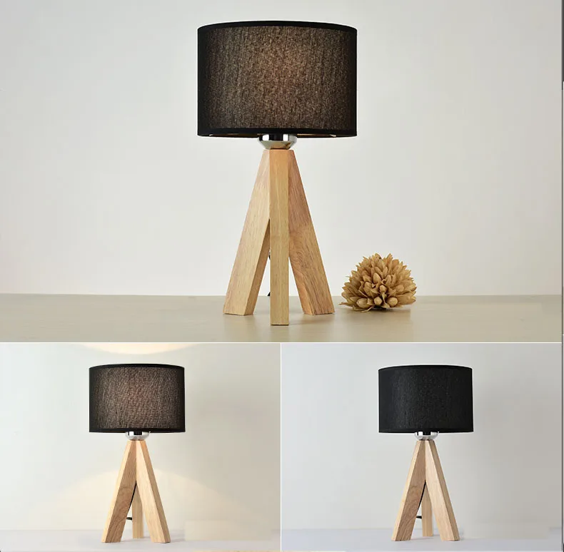 ЕС США Plug японском стиле настольная лампа упрощенный современные деревянные Led настольная лампа настольная офис света лампы освещения