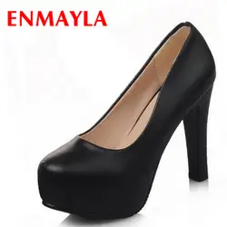 ENMAYLA/женские модельные туфли-лодочки, туфли на высоком каблуке, женская модная пикантная обувь, однотонные дамские каблуки-платформы