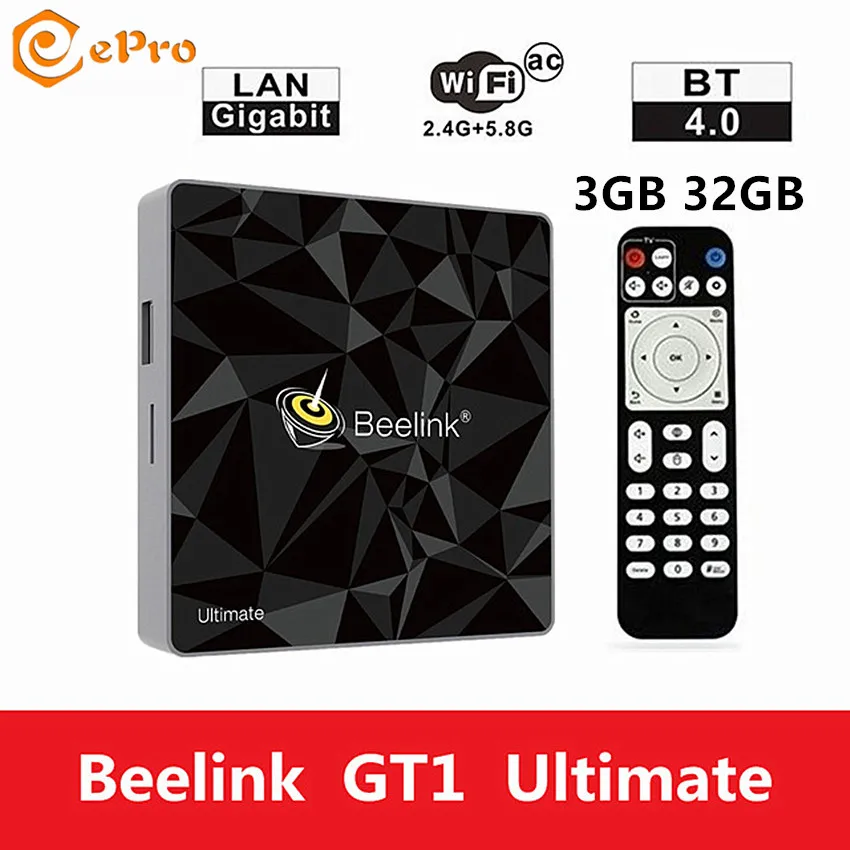 

Beelink GT1 S912 TV Box Amlogic S912 Quad Core Android 7.1 RAM 3GB ROM 32GB GT1 Ultimate BT4.0 2.4G 5.8G WIFI GT1 Media Player