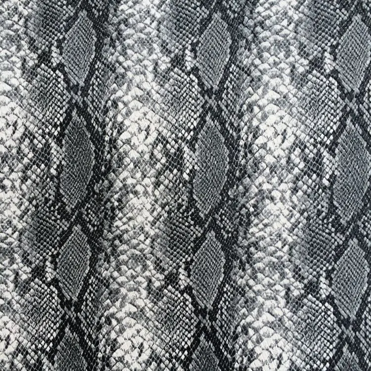 

synthetic PU imitate Python snake skin artificial leather fabric raw material sale by yard