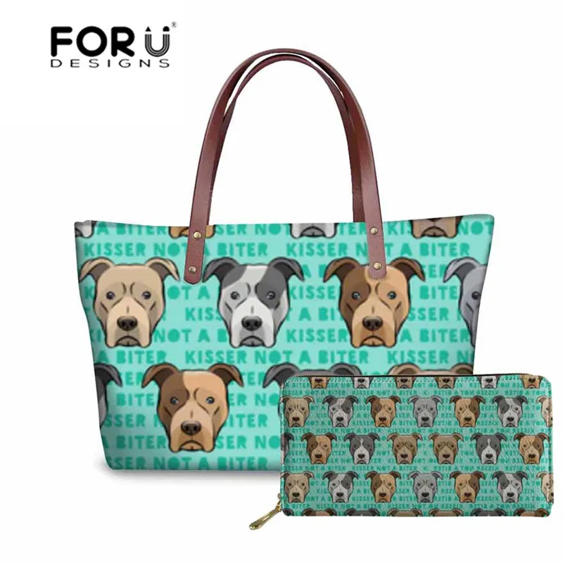 

FORUDESIGNS Pit Bull Terrier Printing Purses and Handbags Women Bag Casual Tote Bags Large Shoulder Bag for Women Messenger Bags