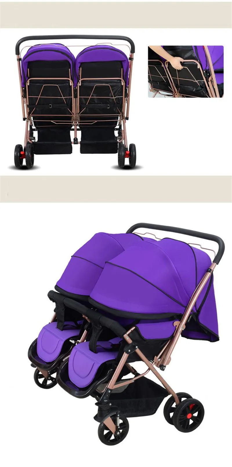 Strollers for Twins 0-3 Years Old Bebek Arabasi Prams for Newborns Baby Girl&Boy Two Babies Stroller Baby Strollers Brands20
