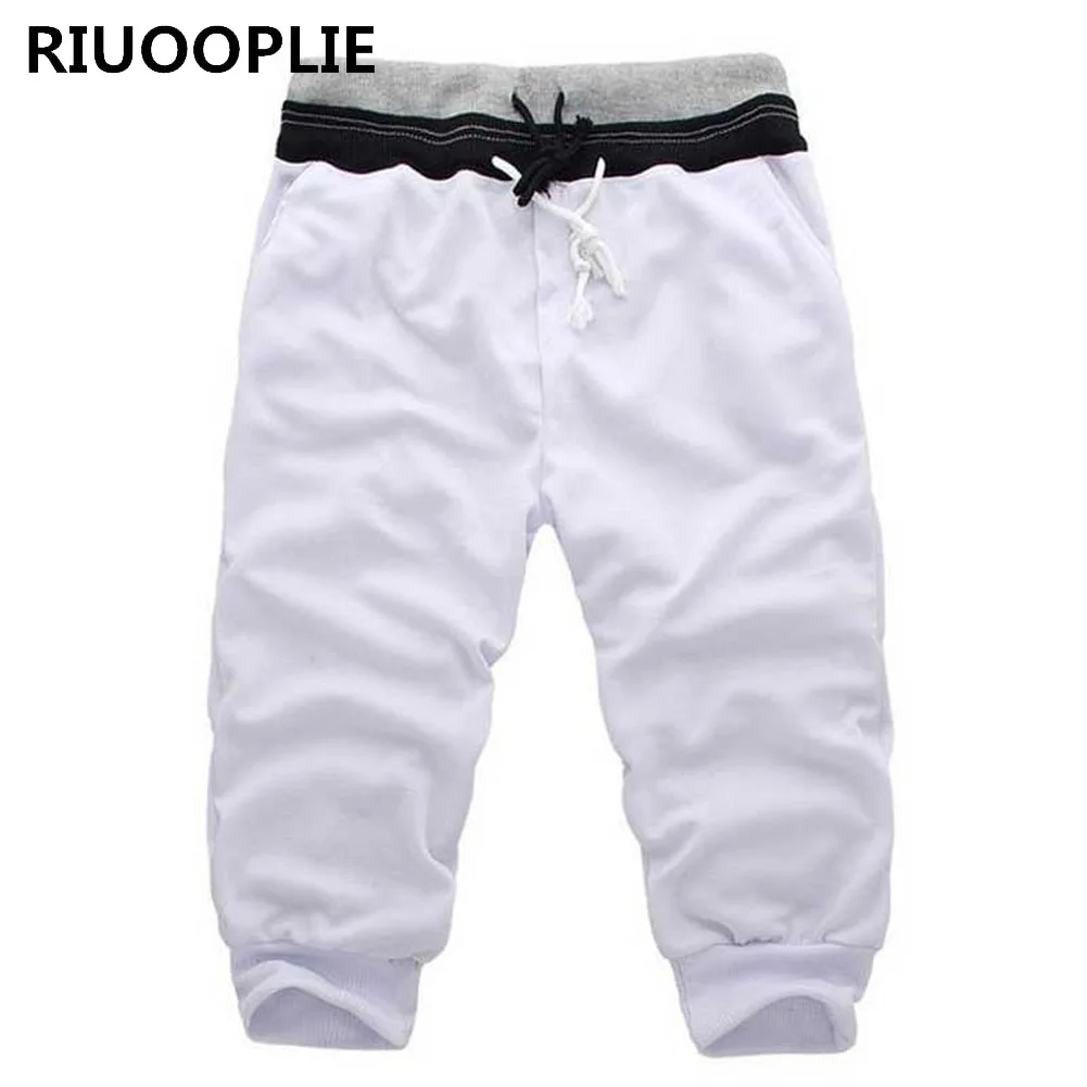 Great Value RIUOOPLIE Men New Summer Male Solid Polyester Knee Length Breathable Drawstring Short