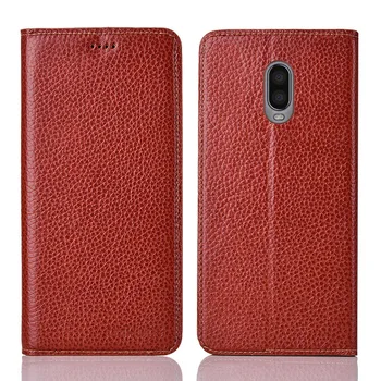 

for oneplus 6T Case Flip Genuine Leather Soft Silicon Back Cover for oneplus 6T Coque