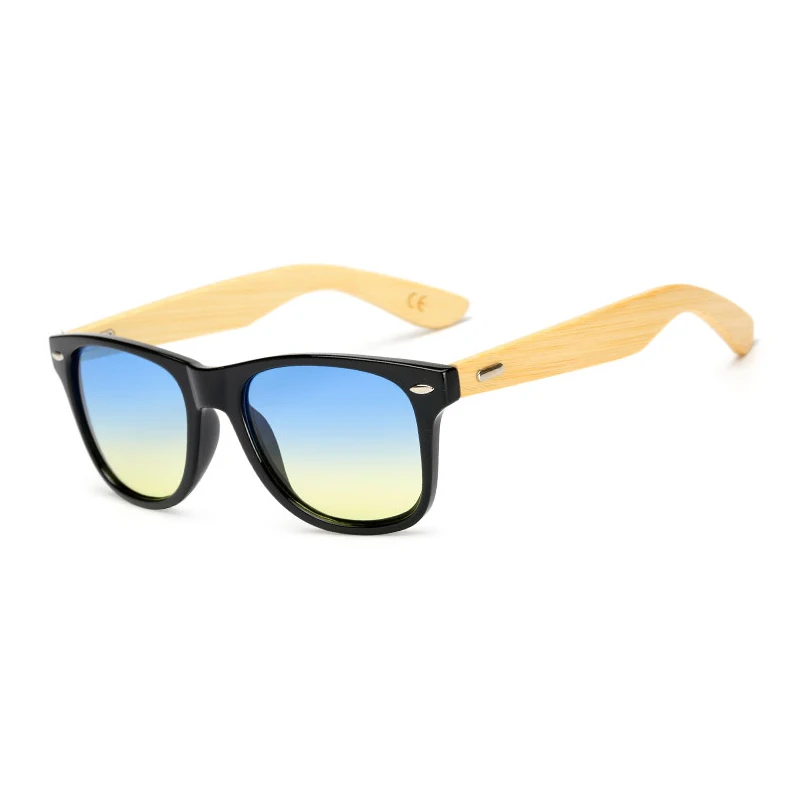 17 цветов мужские деревянные очки Женские квадратные бамбуковые солнцезащитные очки дизайнерские зеркальные солнцезащитные очки для мужчин женские Ретро de sol masculino - Цвет линз: KP1501 C33
