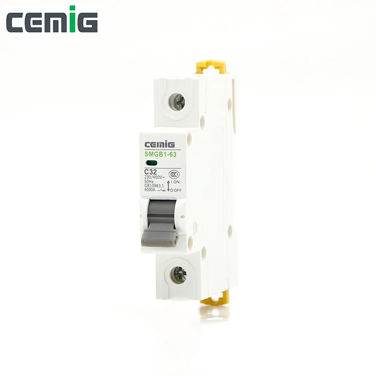 

Cemig 1P AC MCB Miniature Circuit Breaker 230/400V 50Hz Type C SMGB1-63 1P 6A 10A 16A 20A 25A 32A 40A 50A 63A