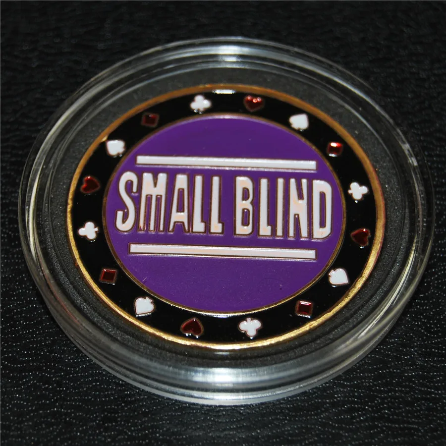 

Free Shipping 15pcs/lot,SMALL BLIND BUTTON gold color Poker Card Guard Protector