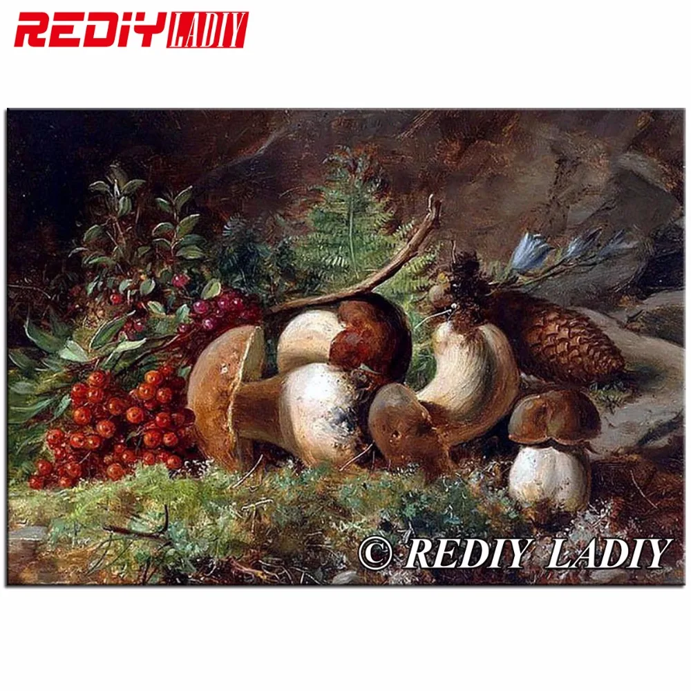 

DIY Diamond Painting 100% Full Square Drill Home Decor Diamond Embroidery Cross Stitch Still Life With Mushrooms Mosaic Picture