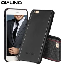 2016 QIALINO Чехол для iphone 6 4.7/5.5 Роскошные Телячьей Кожи Подлинная кожаный Чехол для iphone 6 s plus Ultra Slim моды Задняя Крышка