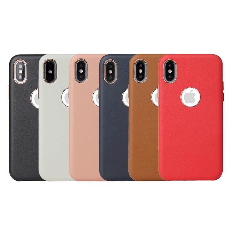 

Luxury Handmade Official Leather Back Case for iPhone XS Max 6 7 8 plus X XR Ultrathin Slim PU Leather Phone Cover Bag Show Logo