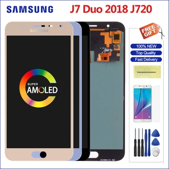 

Original Super AMOLED LCD For 5.5" Samsung Galaxy J7 Duo LCD Display Screen + Touch Panel Digitizer Replacement For J720 Screen