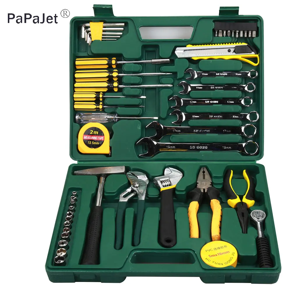 

49 Pcs Hand Tool Set General Household Kit with Wrench and Plastic Tool Box Screwdriver Set Ratchet Wrench within Knife