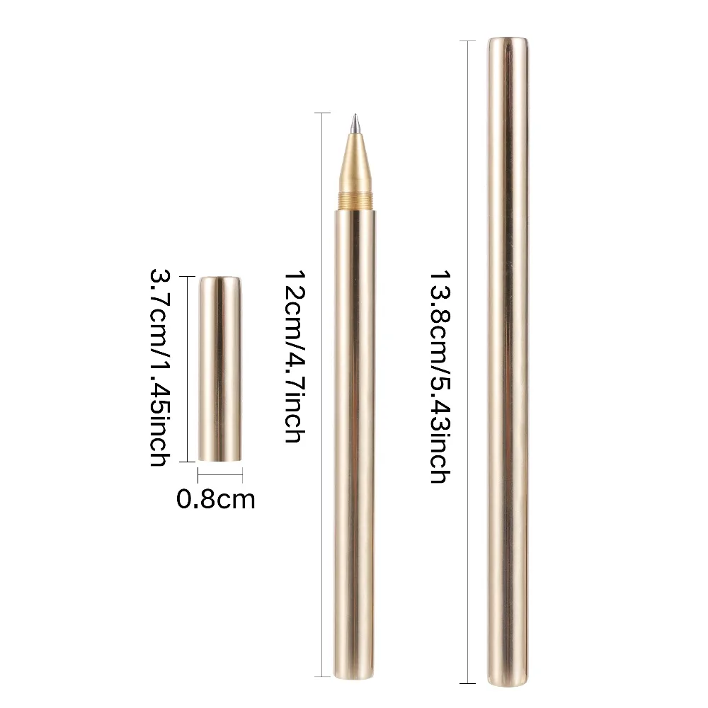 Модная полностью металлическая шариковая ручка ручной работы Canetas латунная гелевая ручка школьные принадлежности канцелярские принадлежности медь с черной ручкой сумка 03639