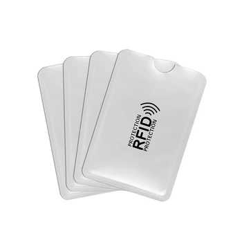 

50 Pcs RFID NFC Card Anti Degauss Sleeve Bank Card Credit Card Protect Anti-Scan Card Sleeve Anti-magnetic Aluminum