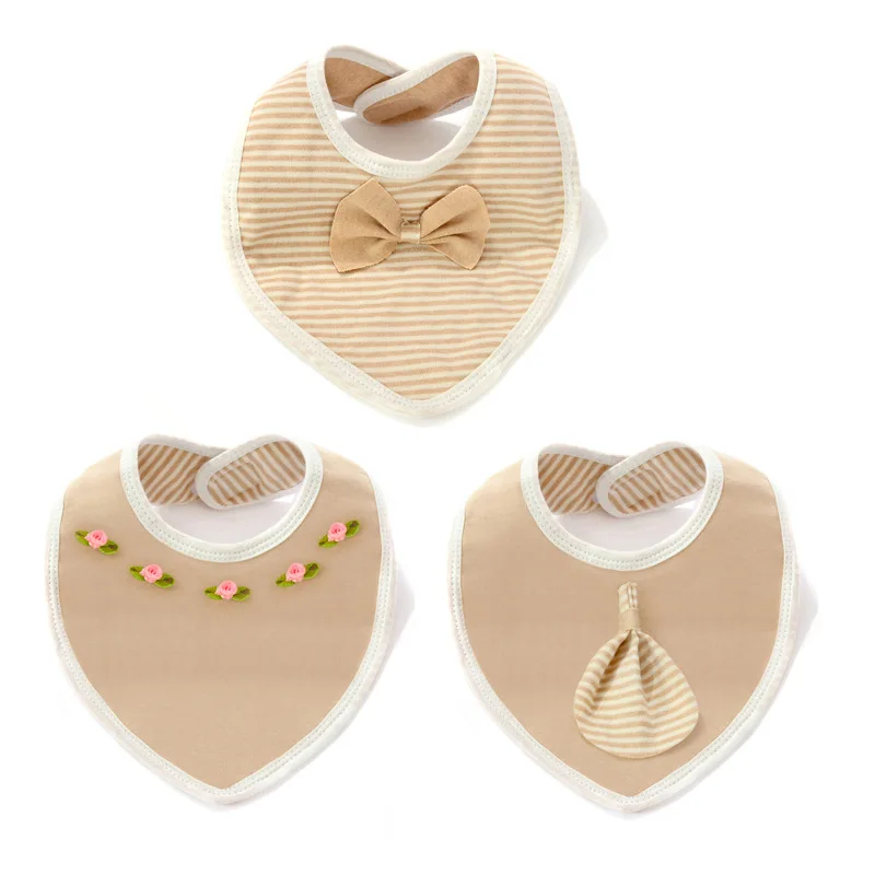 

Cotton Bib Baby Bibs Burp Cloth Khaki Triangle baberos Bib Striped Printing Boys Girls Saliva Towel Baby Bandana Dribble Bibs