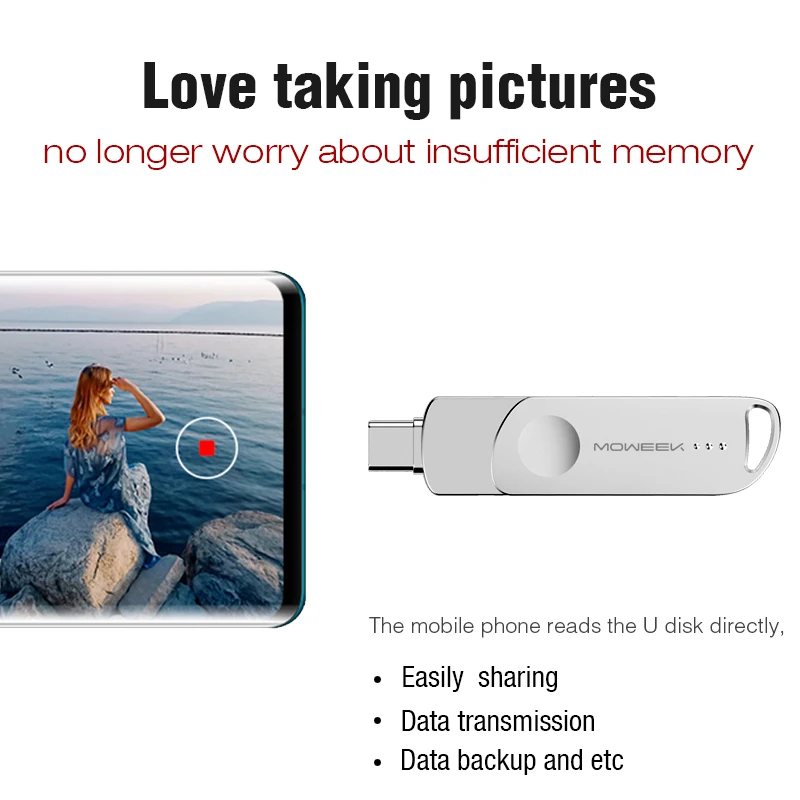 USB флеш накопитель Moweek MF93 128 ГБ 64 типа C 32 16 8 OTG usb флешка высокоскоростной 3 0|USB