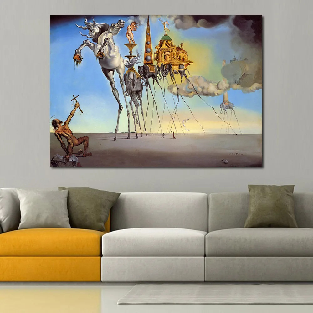 Jqhyart Salvador Dali Abstract Horse Elephant Paintings For Living