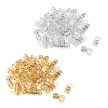 Набор из 200 дредов дреды бусины для косичек 2 цвета металлические запонки аксессуары для волос декоративная Труба 9 мм