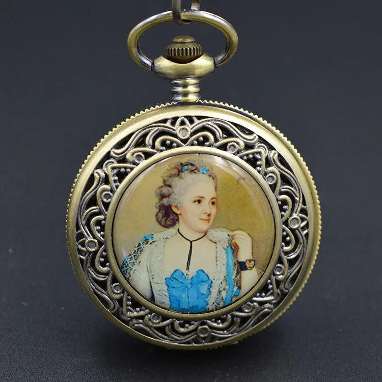 

The princess plan Bronze Tone CLOCK Mechanical Pocket Watch Man Pendant Watch key Chain Steampunk Machinery H274 gift charm