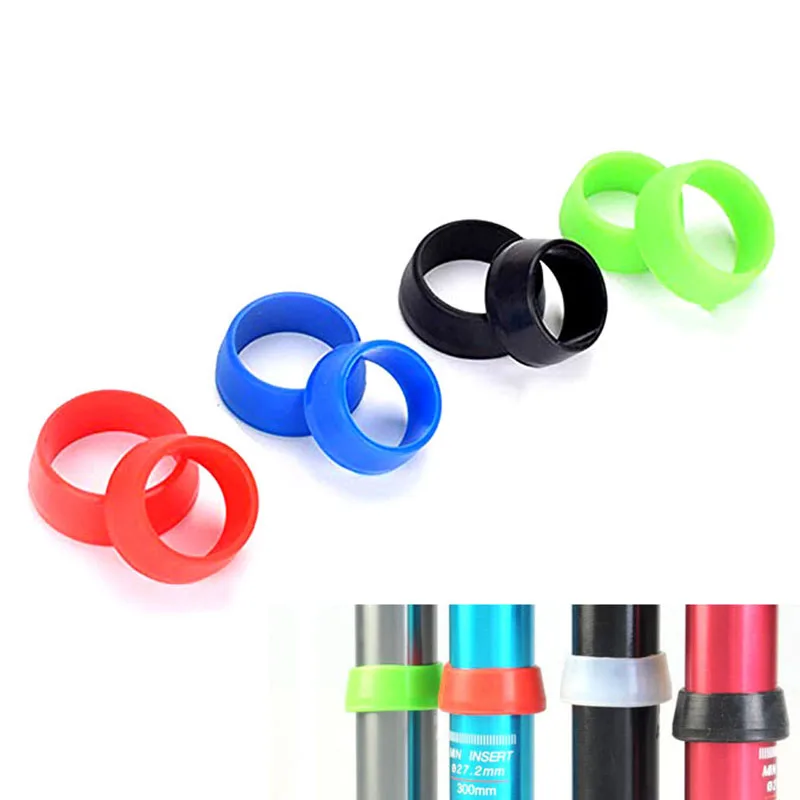 2PCS Mountain Bike Seat Post Rubber Ring Dust Cover Seatpost Case Protective