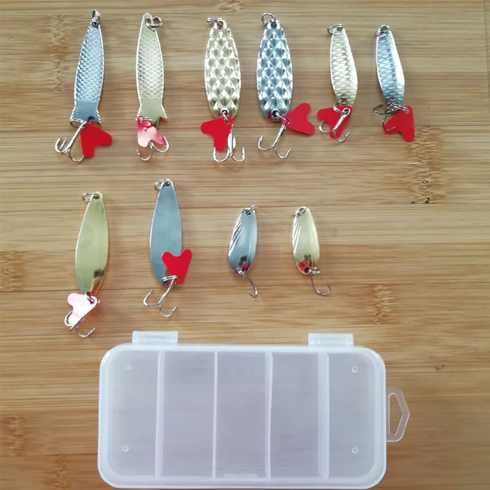 

10pcs Artificial Multi Fishing Lure Metal Bait Hard Lure Kit Fishing Tackle Hooks