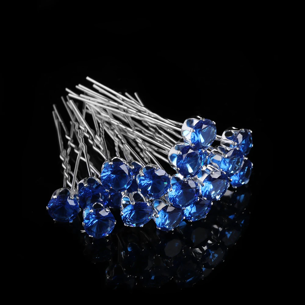 

20 Pcs Clear Crystal Rhinestone Hair Pin Clips Women Wedding Bridal Hair Trinket Jewelry New