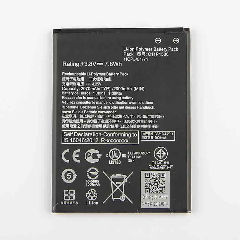 

Orginal C11P1506 Phone Battery For ASUS Live G500TG ZC500TG Z00VD ZenFone Go 5.5 inch 2070mAh
