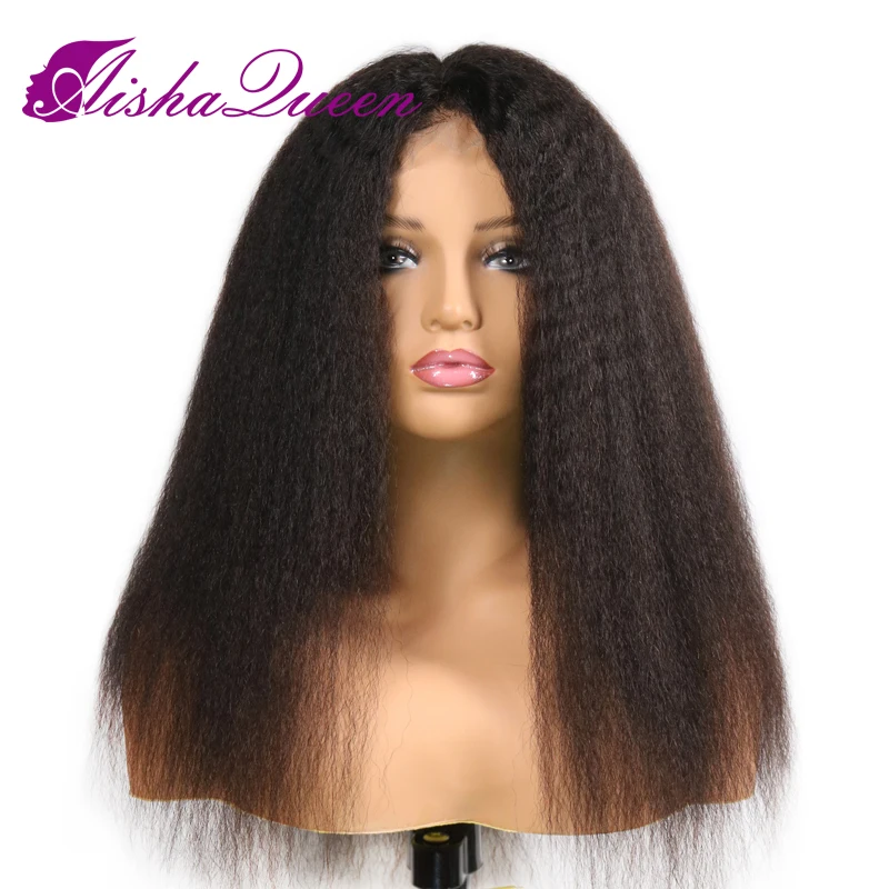

Aisha Queen Kinky Straight Full Lace Human Hair Wigs Brazilian Remy Hair Straight For Black Women Bleached Knots Ombre Wig