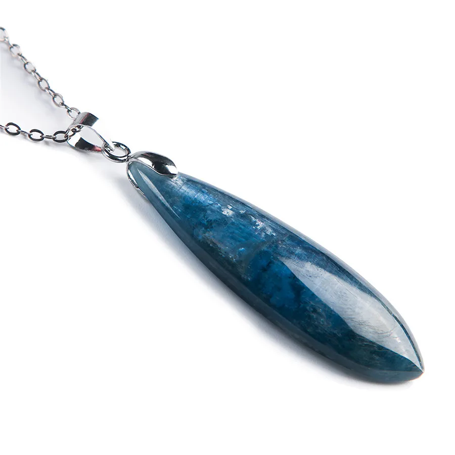 

Genuine Natural Kyanite Gemstone Pendant 43*14*7mm Woman Lady Blue Crystal Water Drop Pendant