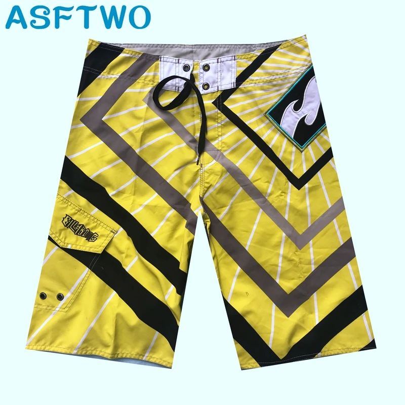 

Men's Yellow Boardshorts Summer Beach Pants Surfing Shorts Bermuda Quick Dry