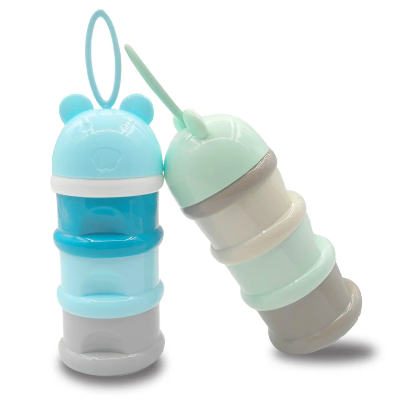 3 слоя лягушка стиль портативный контейнер для детского питания коробка Эфирные злаки мультфильм молочные Бутылочки для присыпки дети