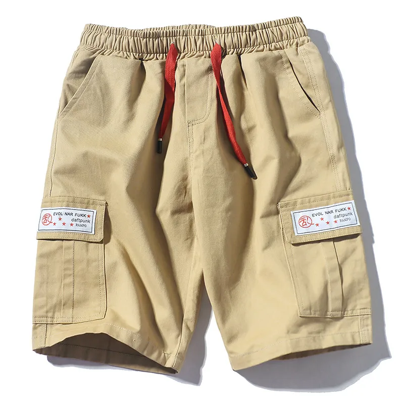2019 Khaki Summer Men Shorts Casual Cargo Loose Fashion Hip Hop Steampunk Workwear Jogger Pants Harajuku Sports SweatPants S6T23 | Мужская