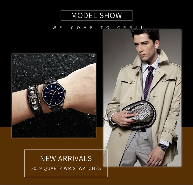 Crrju Men Watch Top Luxury Brand Date Business Starry Sky Mens Watches Stainless Steel Man Wrist Watches reloj hombre 2019 (5)