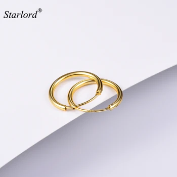 

Simple Hoop Earrings Silver Based Gold/Rose Gold Small/Medium/Big Size 15/30/40/50/70mm minimalist Hoop Earrings E6115K