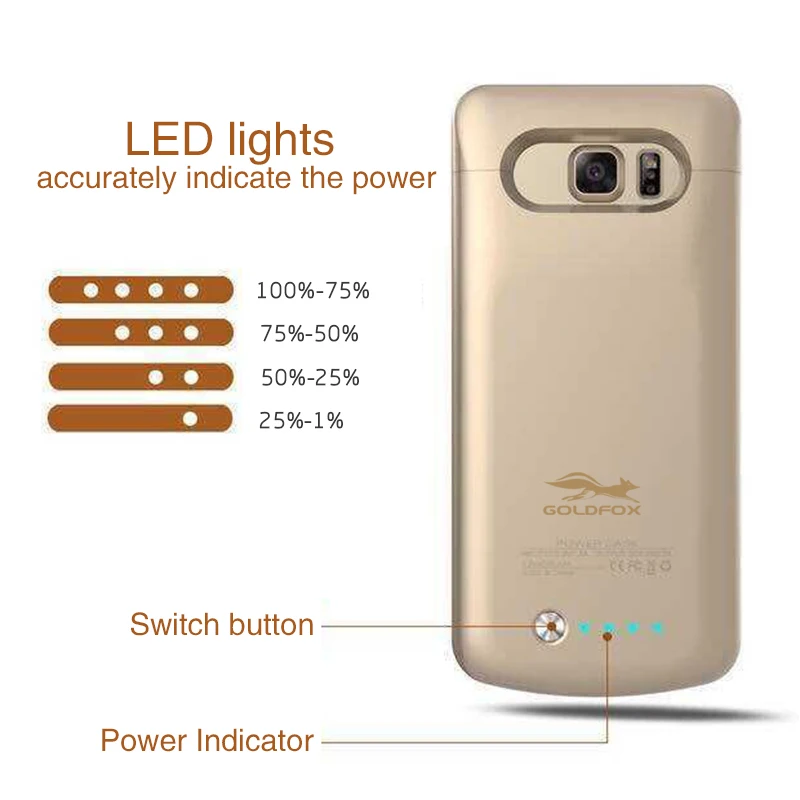 Чехол для внешнего зарядного устройства Goldfox 4200 мАч для samsung Galaxy S6 Edge Plus G9250 5,7 дюймов, чехол для зарядного устройства для телефона s