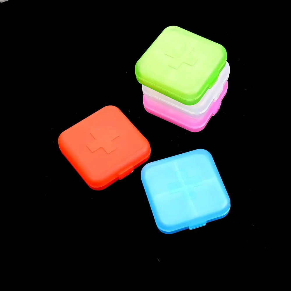 

LINSBAYWU 4-Day Square Medicine Pill Vitamin Box Case Storage Dispenser Organizer Holder Easy to Taking With