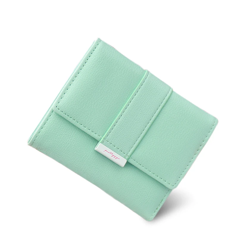 

Trifold Women Wallet Solid Pattern Hasp Ladies Wallets Short Card Holder Brief Purse Thin Clutch Wallet New Arrival