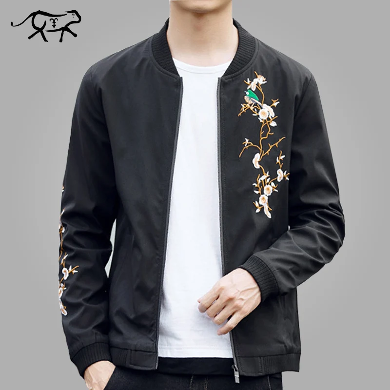 

New Brand Jacket Men Fashion Casual Slim Fit Spring Mens Jacket Stand Collar Bomber Jacket Embroidery Male Jackets and Coats 4XL