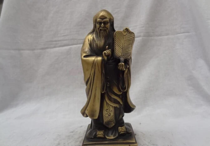 

song voge gem S3178 Chinese Bronze Daoism Creator Suclpture Standing Taoism Lao Tzu LaoZi Statue