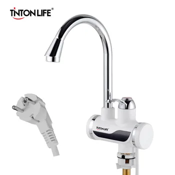 

TINTONLIFE EU Plug Tankless Instant Faucet Water Heater Instant Water Heater Tap Kitchen Hot Water Crane LED Digital