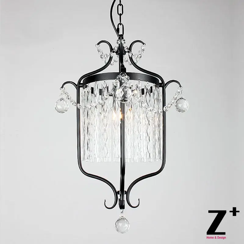 

K9 Crystal Pendant Light Iron Body American Vintage Country Style Restaurant Dinning Room Free Shipping