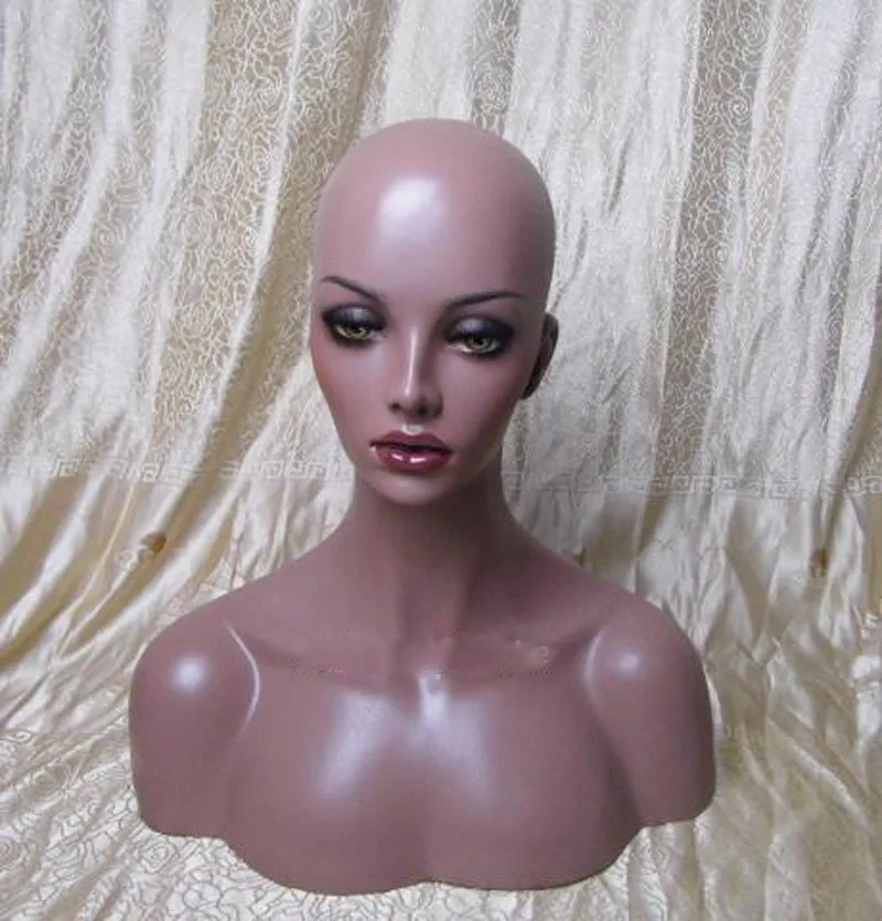New Female Realistic Mannequin Head Fiberglass Jewelry And Hat Display