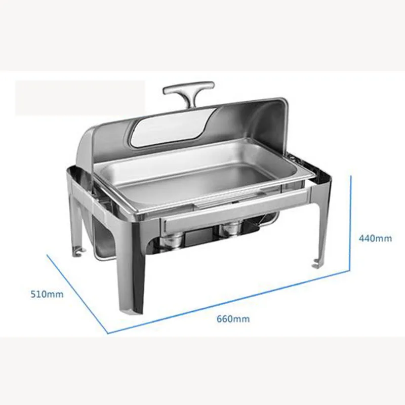 Из нержавеющей стали для легкого завтрака нагреватель трения блюдо горячий горшок с прозрачной крышкой окно 9 Lbasin свадебный банкет посуда для варки сервер подогреватель подносов еды