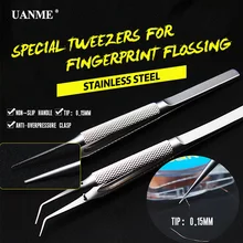 UANME Профессиональный пинцет из нержавеющей стали с зубцами дизайн для захвата отпечатков пальцев Fly Line основная плата медный провод