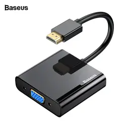 Baseus HDMI to VGA кабель адаптер HDMI VGA 1080 P цифровой HDMI штекерным вставной конвертер для VGA Splitter для портативных PS4 Chromebook ТВ