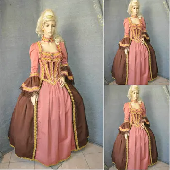 

New Brown Vintage Costumes Victorian Dresses 1860s Civil War Southern Belle dress Marie Antoinette dresses US4-36 C-669