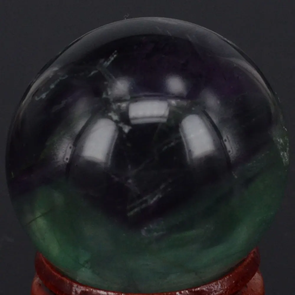 35MM přírodní drahokam fluoritová koule křišťálový glóbus koule čakra léčení Reiki kamenné řezbářské řemesla W / stojan, minerály